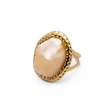 ANILLO ZO15244R DORADO+MARRON Acero Inoxidable