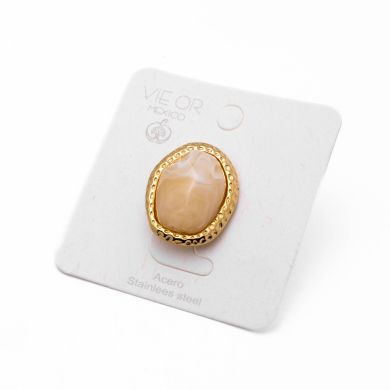 ANILLO ZO15244R DORADO+MARRON Acero Inoxidable