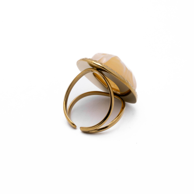 ANILLO ZO15244R DORADO+MARRON Acero Inoxidable