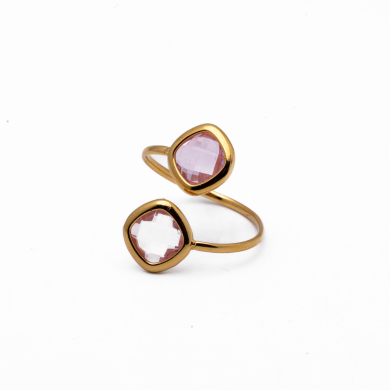 ANILLO ZO14492R DORADO+ROSA Acero Inoxidable