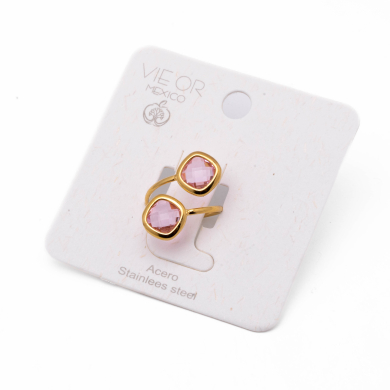 ANILLO ZO14492R DORADO+ROSA Acero Inoxidable