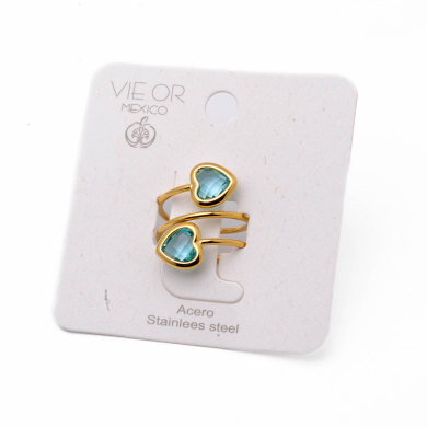ANILLO ZO13499R AZUL Acero Inoxidable