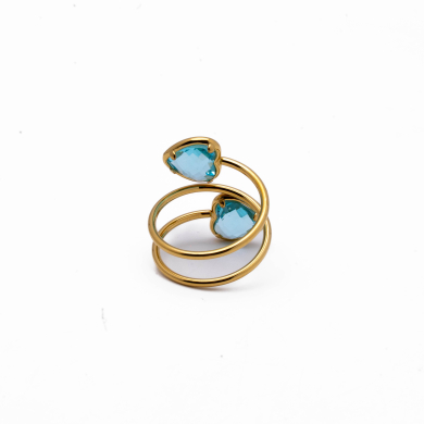 ANILLO ZO13499R AZUL Acero Inoxidable
