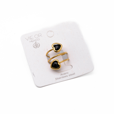 ANILLO ZO13499R NEGRO Acero Inoxidable
