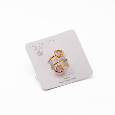 ANILLO ZO13499R ROSA Acero Inoxidable