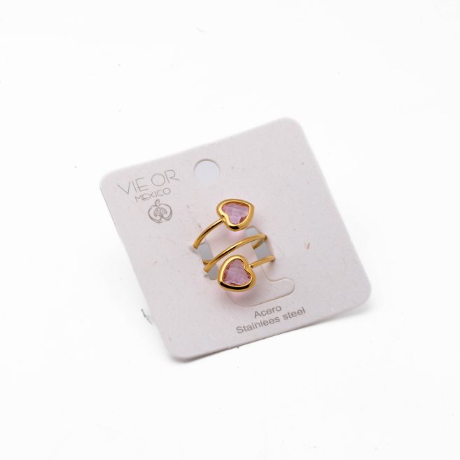 ANILLO ZO13499R ROSA Acero Inoxidable 2A110