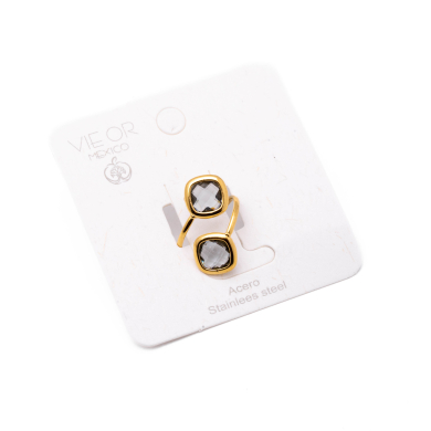 ANILLO ZO14492R DORADO+GRIS Acero Inoxidable
