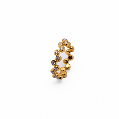 ANILLO ZO13514R DORADO+BLANCO Acero Inoxidable