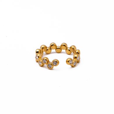ANILLO ZO13514R DORADO+BLANCO Acero Inoxidable