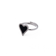 ANILLO ZO11867R PLATEADO+NEGRO Acero Inoxidable A24