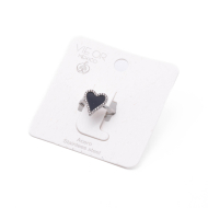 ANILLO ZO11867R PLATEADO+NEGRO Acero Inoxidable A24
