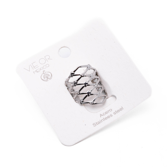 ANILLO ZO15814R PLATEADO Acero Inoxidable A43