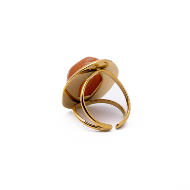 ANILLO ZO15244R DORADO+MARRON Acero Inoxidable