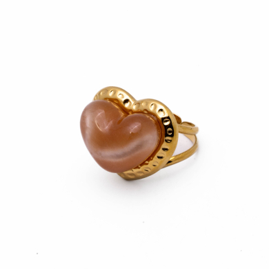 ANILLO ZO14207R DORADO+MARRON Acero Inoxidable
