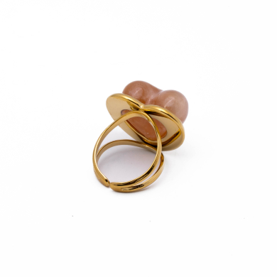 ANILLO ZO14207R DORADO+MARRON Acero Inoxidable