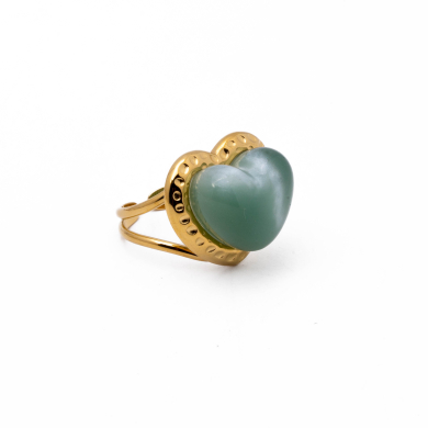 ANILLO ZO14207R DORADO+VERDE Acero Inoxidable