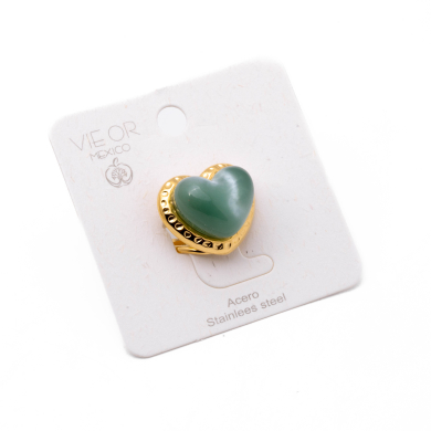 ANILLO ZO14207R DORADO+VERDE Acero Inoxidable