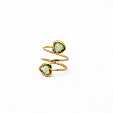 ANILLO ZO13499R VERDE Acero Inoxidable