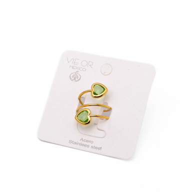 ANILLO ZO13499R VERDE Acero Inoxidable