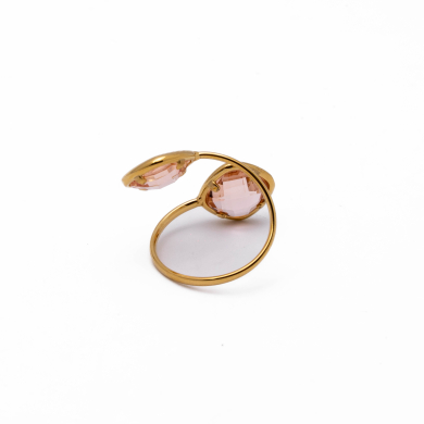 ANILLO ZO14492R DORADO+BEIG Acero Inoxidable