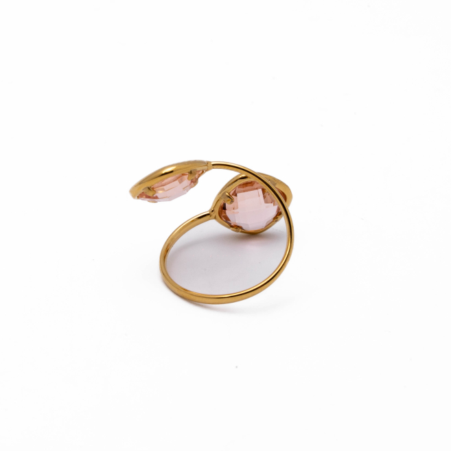 ANILLO ZO14492R DORADO+BEIG Acero Inoxidable 2A110