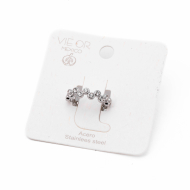 ANILLO ZO13514R PLATEADO+BLANCO Acero Inoxidable A41
