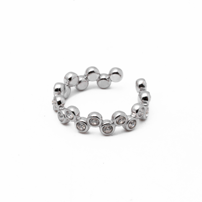 ANILLO ZO13514R PLATEADO+BLANCO Acero Inoxidable A41