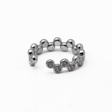 ANILLO ZO13514R PLATEADO+BLANCO Acero Inoxidable