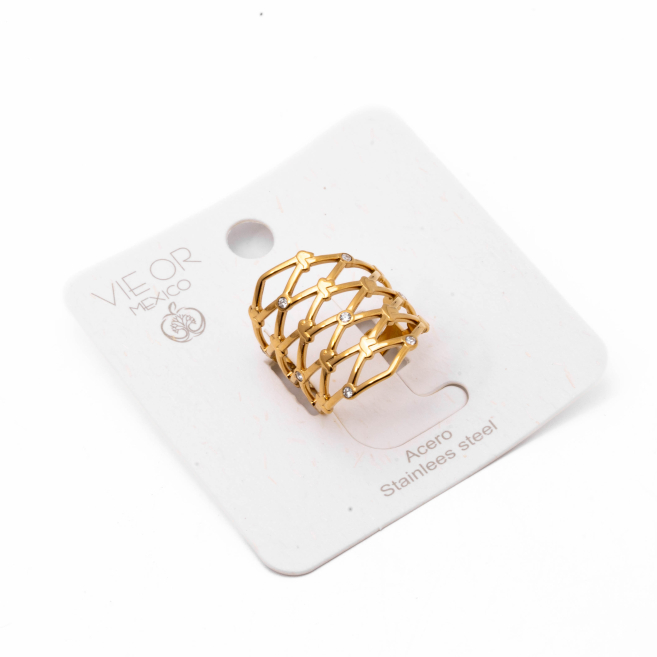 ANILLO ZO15814R DORADO Acero Inoxidable A43