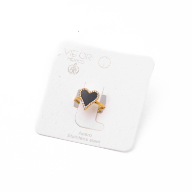 ANILLO ZO11867R DORADO+NEGRO Acero Inoxidable