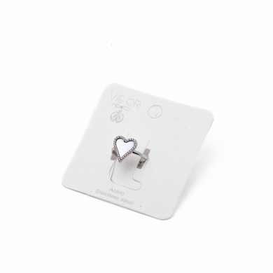 ANILLO ZO11867R PLATEADO+BLANCO Acero Inoxidable A24 A24