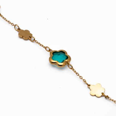 PULSERA ZO14518B/10MM DORADO+VERDE Acero Inoxidable