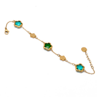 PULSERA ZO14518B/10MM DORADO+VERDE Acero Inoxidable 2C49