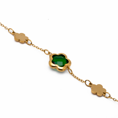 PULSERA ZO14518B/10MM DORADO+VERDE Acero Inoxidable