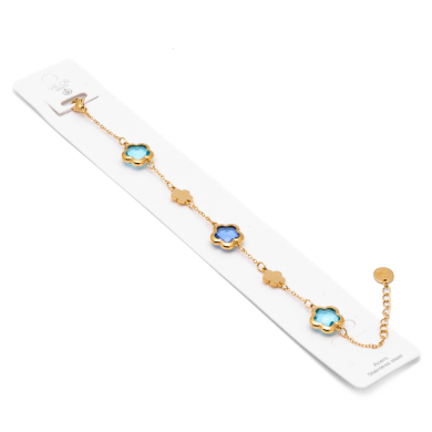 PULSERA ZO14518B/10MM DORADO+AZULON Acero Inoxidable