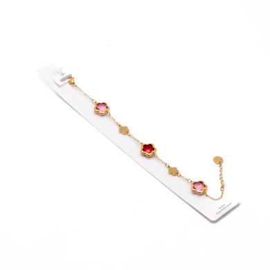 PULSERA ZO14518B/10MM DORADO+ROJO Acero Inoxidable
