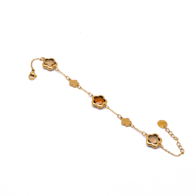 PULSERA ZO14518B/10MM DORADO+MARRON Acero Inoxidable