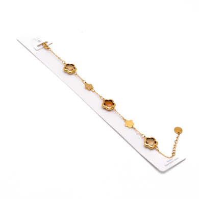 PULSERA ZO14518B/10MM DORADO+MARRON Acero Inoxidable