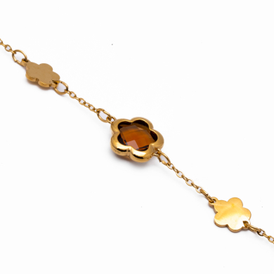 PULSERA ZO14518B/10MM DORADO+MARRON Acero Inoxidable