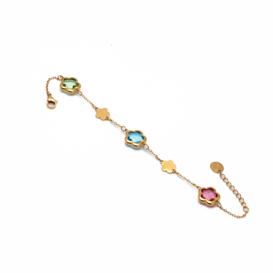 PULSERA ZO14518B/10MM DORADO+MULTICOLOR Acero Inoxidable