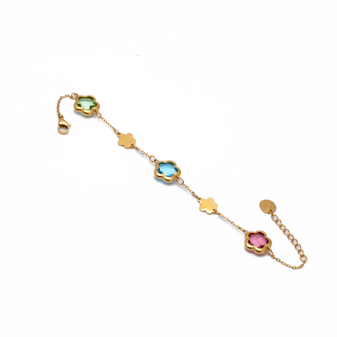 PULSERA ZO14518B/10MM DORADO+MULTICOLOR Acero Inoxidable 2C49