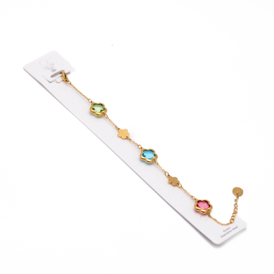PULSERA ZO14518B/10MM DORADO+MULTICOLOR Acero Inoxidable