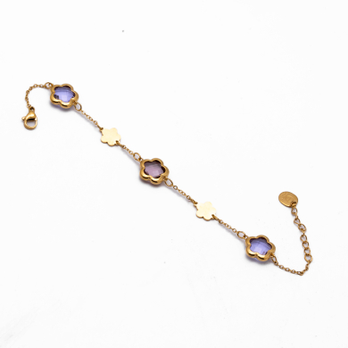 PULSERA ZO14518B/10MM DORADO+LILA Acero Inoxidable