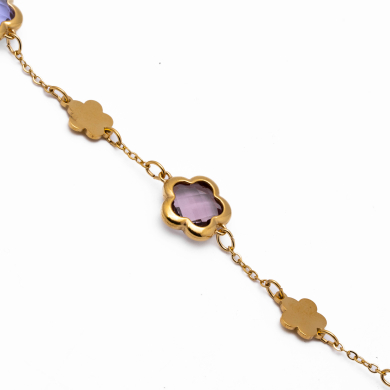 PULSERA ZO14518B/10MM DORADO+LILA Acero Inoxidable