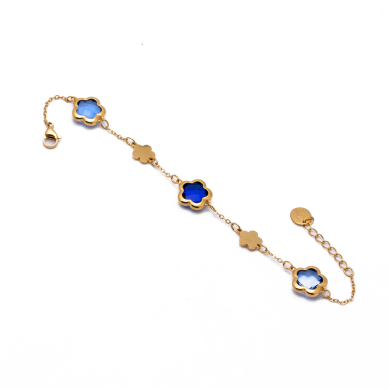 PULSERA ZO14518B/10MM DORADO+AZUL Acero Inoxidable