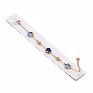 PULSERA ZO14518B/10MM DORADO+AZUL Acero Inoxidable