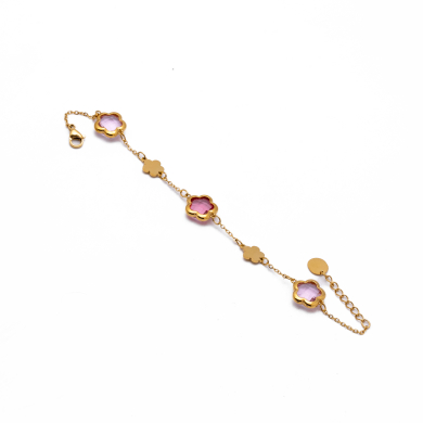 PULSERA ZO14518B/10MM DORADO+ROSA Acero Inoxidable