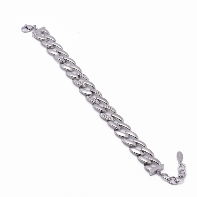 PULSERA ZO12874B PLATEADO Acero Inoxidable 2B37