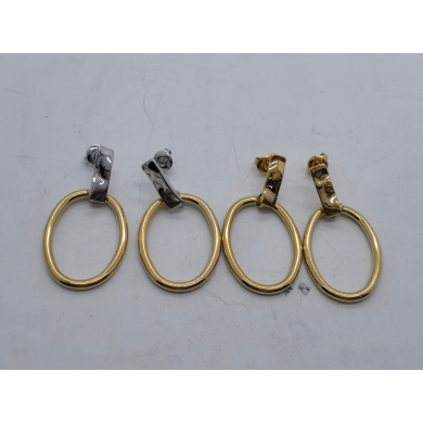 Aretes Y00894 Bicolor Acero Inoxidable