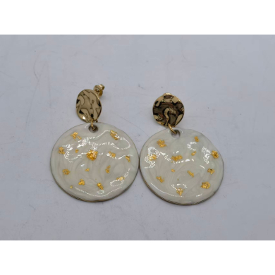 Aretes Y00895 Beig Acero Inoxidable